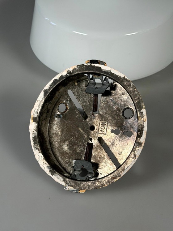 Image 1 of 50er 60er Jahre Lampe Leuchte Plafoniere Milchglas Mid Century Glas Design RZB