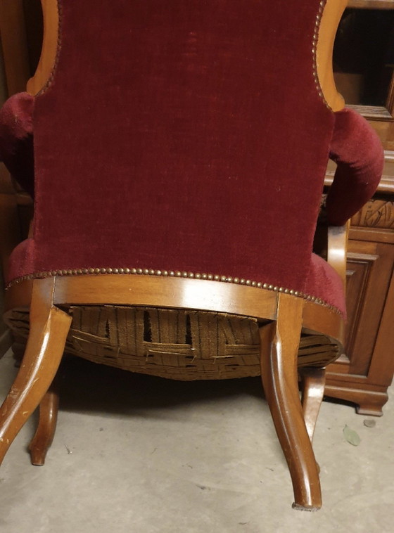 Italian Baroque Armchair – Velvet, Wood (photo 3 of 6)