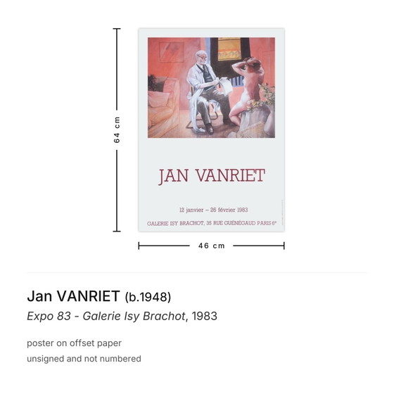 Image 1 of Jan VANRIET Expo 83 - Galerie Isy Brachot poster 1983
