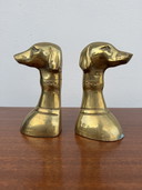 Fermalibri Cani Ottone Massiccio Anni '70