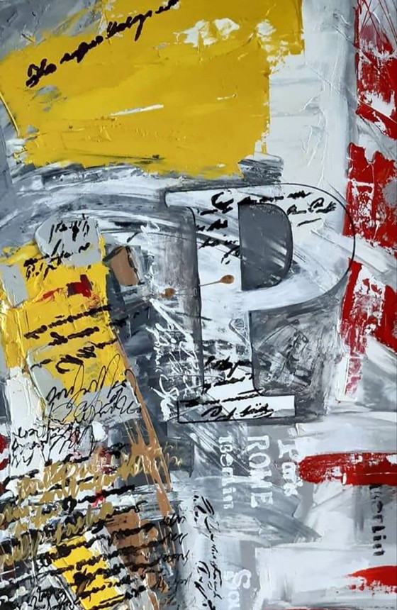 Original Acrylic Painting Contemporary Street Art Newspaper – Paintings & Drawings, Canvas (photo 3 of 7)