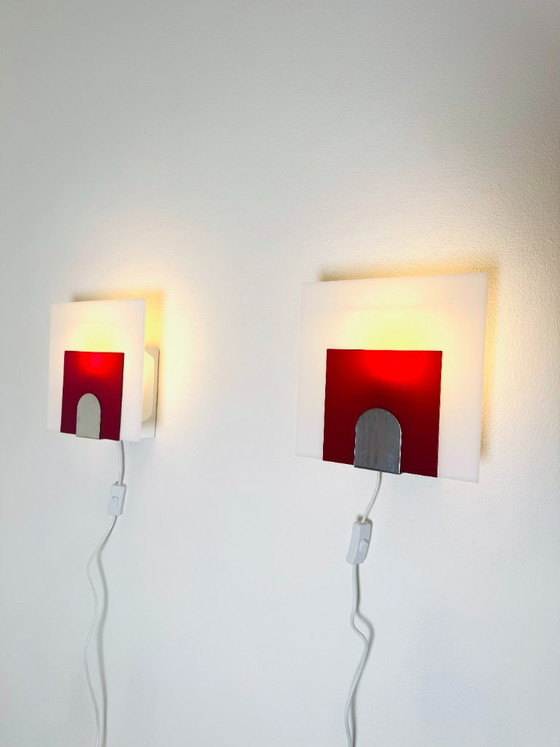 Minimalist Postmodern Wall Lights by Nafa Nybro Armaturfabrik, Sweden, 1980s – Aluminium (photo 5 of 7)