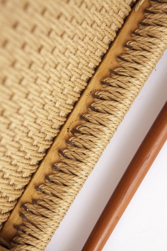 Image 1 of 2 sedie da pranzo Niels Otto Moller, modello 75, teak, anni '50 – seduta in corda di carta rinnovata, timbro del produttore,