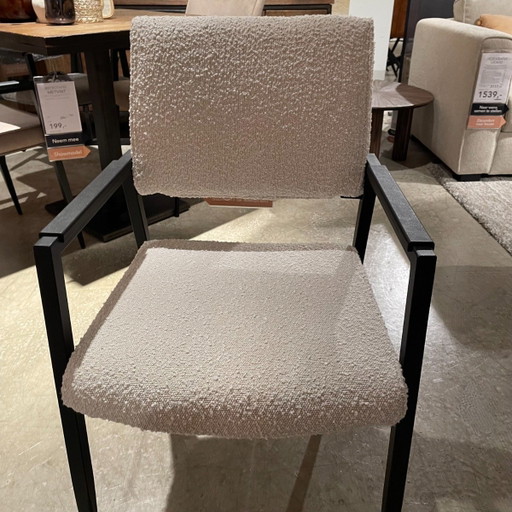 Jisca Stof Touch Pearl Set van 4 – Pronto Wonen, eetkamerstoelen, Plastic, Textile