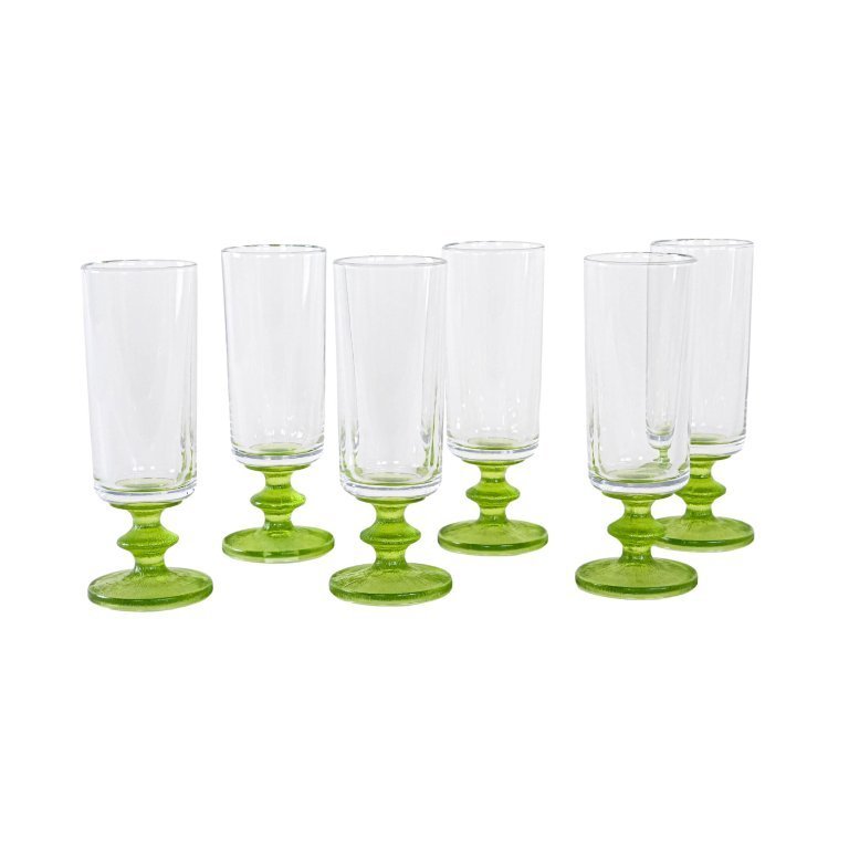 Lot de 6 sous-verres vintage en verre travaillé