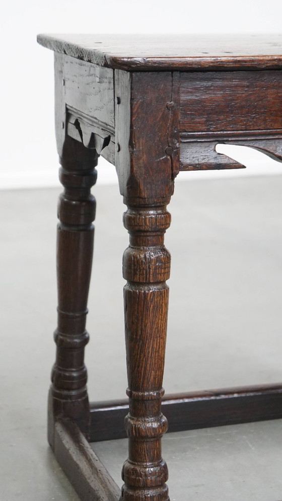 Image 1 of Antique English oak joint stool/ stool/ side table from the 17th century