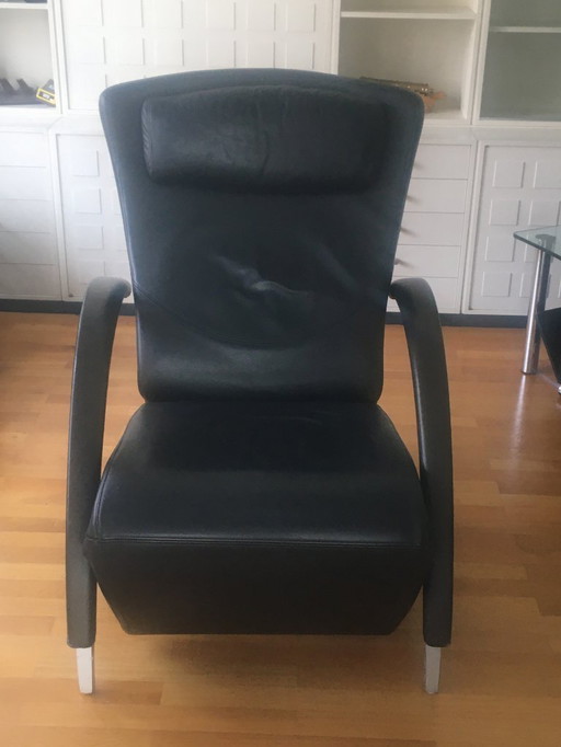Black leather armchair Rolf Benz 3100