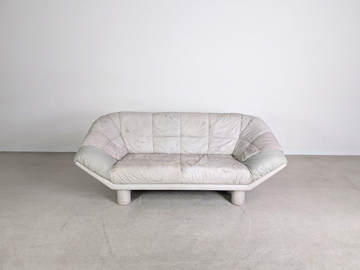 Sofá vintage imitación Burkhardt Vogtherr de cuero de tres plazas