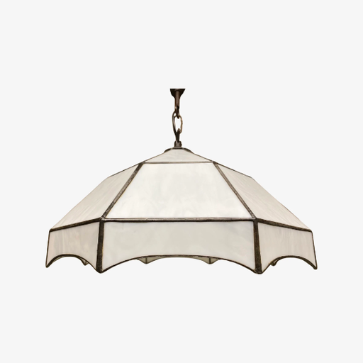Lampe blanche de style Tiffany 1970