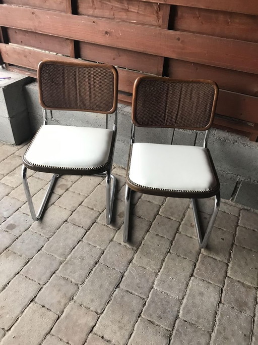 Sillas de comedor Mid-Century Modern tapizadas en cromo, años 70, juego de 4