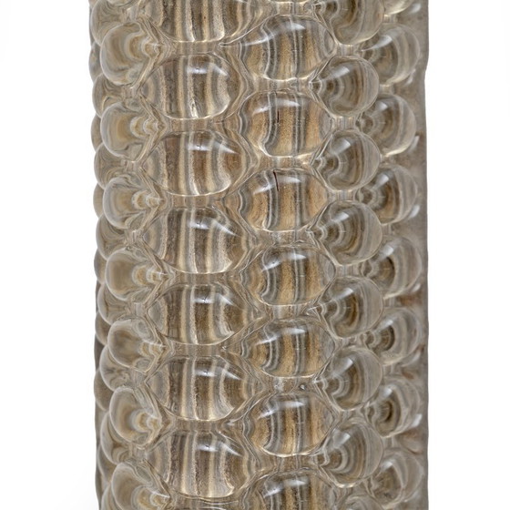 Image 1 of Coppia di applique da parete moderne in ottone italiano e vetro di Murano con texture beige chiaro