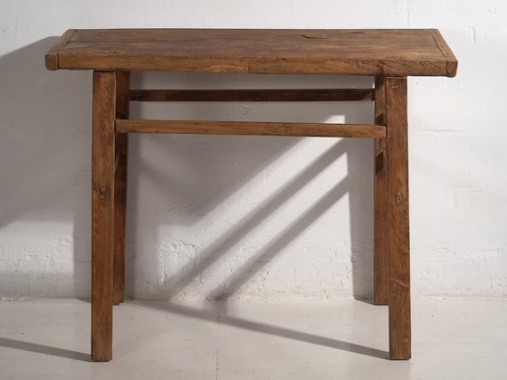 Mesa consola escritorio antigua (c.1920) #30, Madera, Marrón (foto 26 de 27)