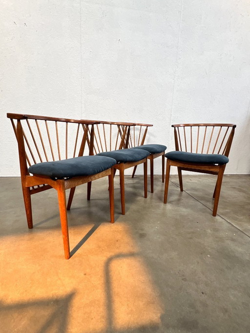 Four Vintage Sibast No. 6 Dining Chairs, Helge Sibast, Denmark 1950's