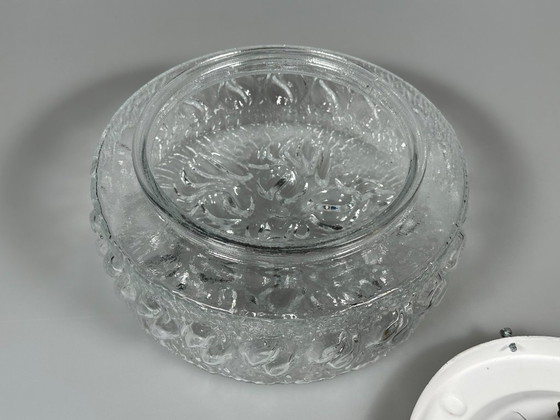 Image 1 of 60er 70er Jahre Deckenlampe Plafoniere Flush Mount Glas Metall Space Age Design