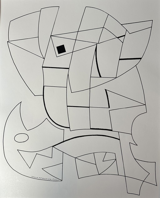 Genummerde zeefdruk - Carlo De Roover - Gesigneerd