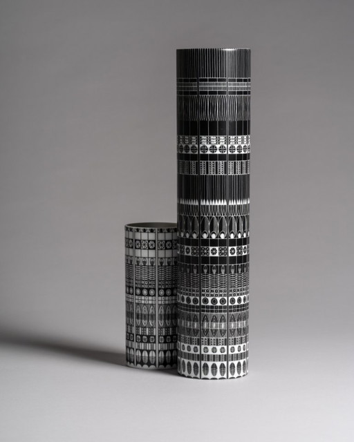 Rare Porcelain XL Vase Duo Hans Theo Baumann Rosenthal Germany 1963 H40cm MCM