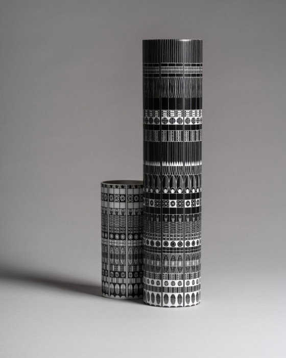 Image 1 of Rare Porcelain XL Vase Duo Hans Theo Baumann Rosenthal Germany 1963 H40cm MCM