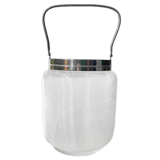 Image 1 of Seau à glace vintage Fries wire glass chrome 1960s