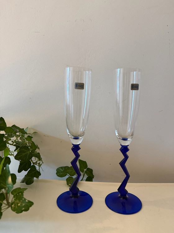 Schott Zwiesel Memphis Eclair Flutes, Glazen & Karaffen, Kristal, Blauw (foto 3 van 5)