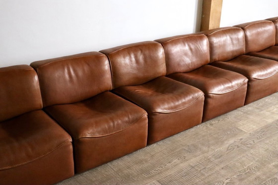 Image 1 of De Sede DS 15 XL Modular leather Sofa, Switzerland 1970s