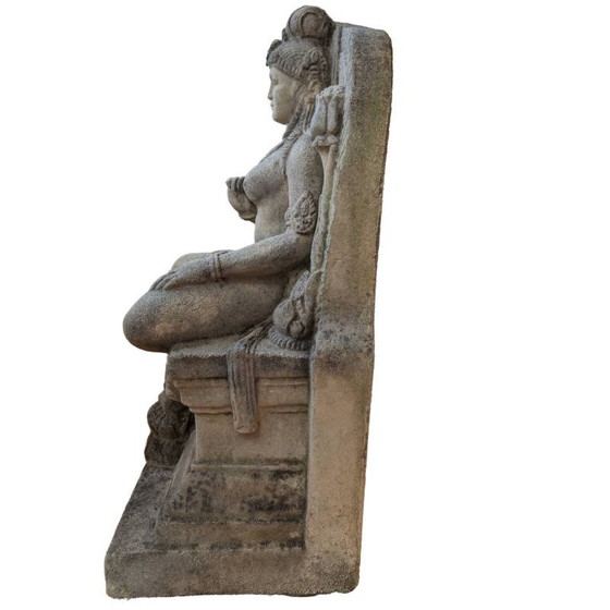Statue javanaise en grès sculptée à la main - Déesse Tara - Style Majapahit - 60cm – Sculptures, Aziatisch (photo 3 of 7)