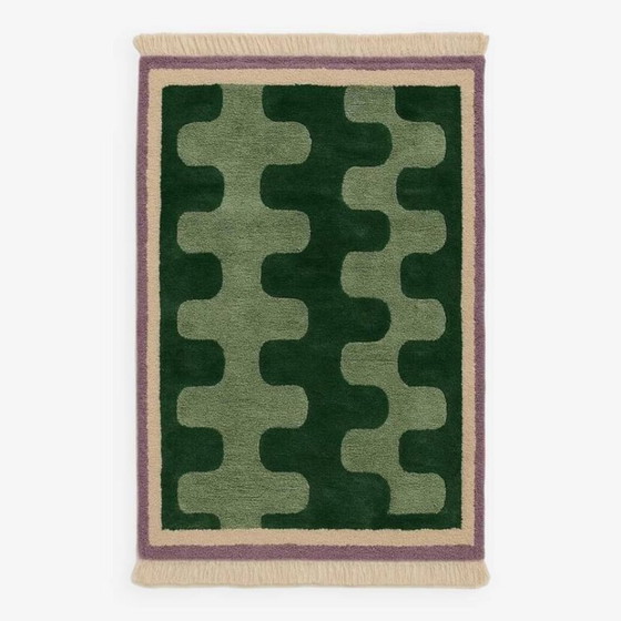 Image 1 of Handgeknüpfter, cremefarbener Teppich mit geometrischen Mustern, 200 cm x 300 cm