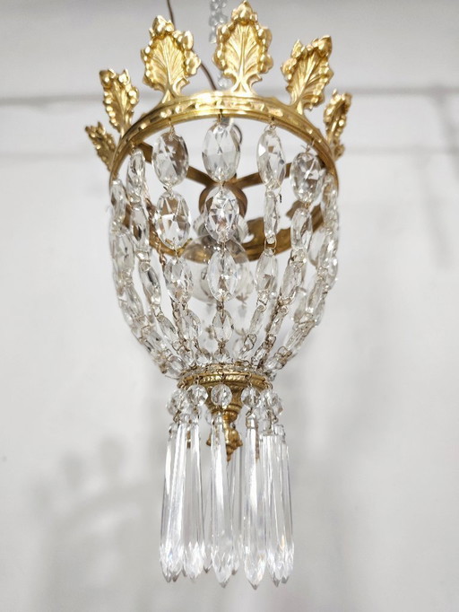 Lampada da soffitto in cristallo. Spagna, anni '50.