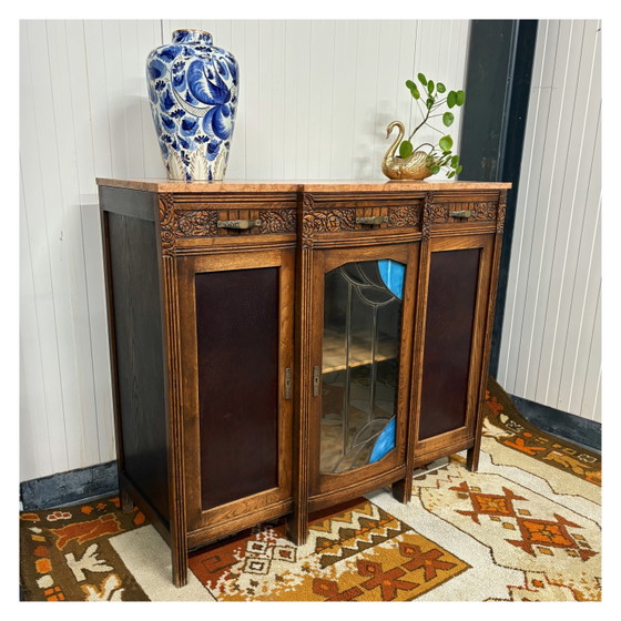 Prachtig Antiek Art Deco Dressoir Kast Marmer – Opbergkast, Wood (photo 4 of 8)