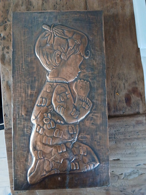 Decorazione murale in rame religiosa