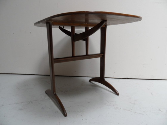 Image 1 of Mid Century drop-leaf side table