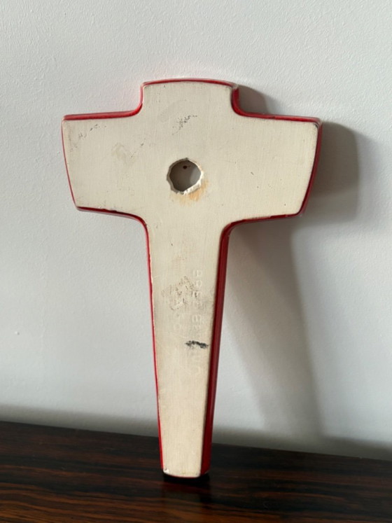 Image 1 of Croce/crocifisso di Cristo in ceramica degli anni '70, Bree Belgio