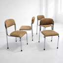 4 sillas retro / de metal tubular y pana