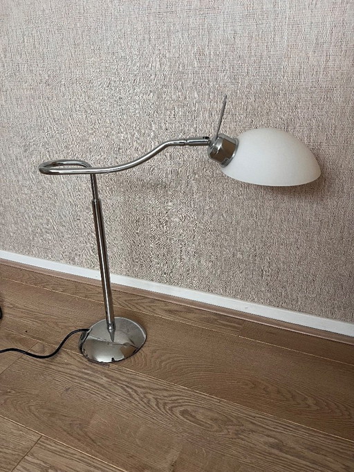 Italian Wavy chrome table lamp silver