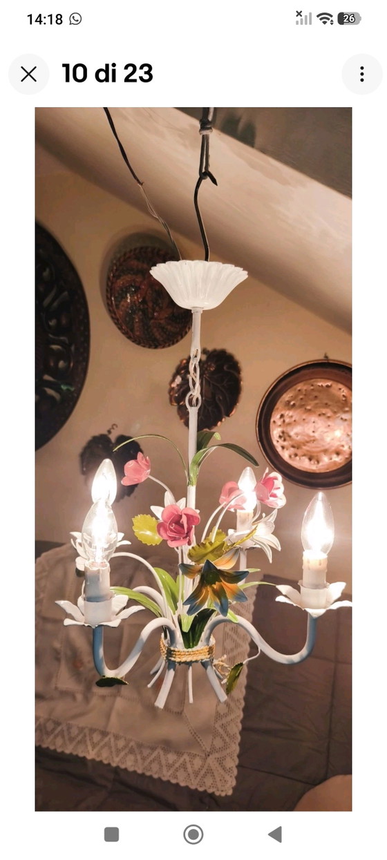 Coordinated Lights Line Tuscany Vintage Fe Battuto Artisan Master Blacksmith. – Kroonluchters, Metal, Glass (photo 7 of 15)