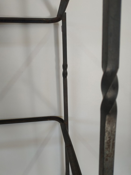 Image 1 of Carrello da giardino in metallo Brocante Carrello da portata Tavolo da giardino Piatti in vetro