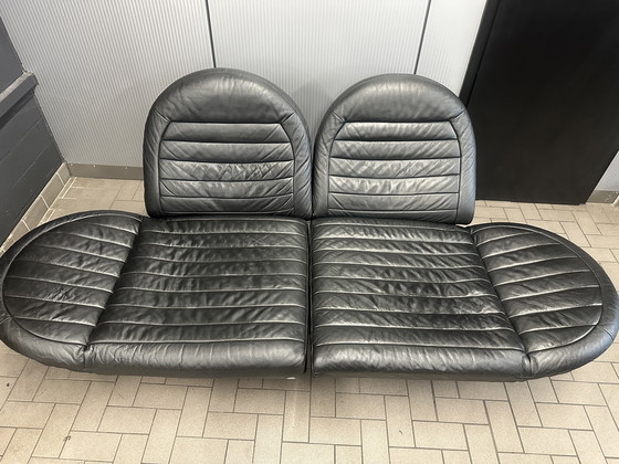 Image 1 of De Sede Ds 455 Leder Sofa Schwarz Zweisitzer Relaxfunktion