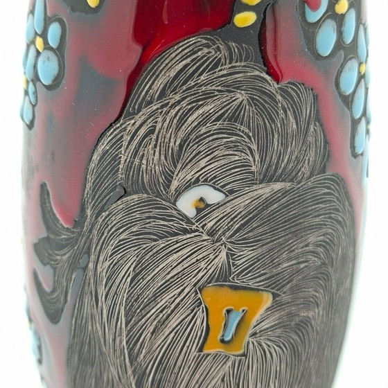 Image 1 of Red San Marino vase | Titano girl Italy