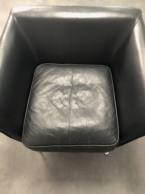 Image 1 of Designer armchair black leather by Stefan Steenkist