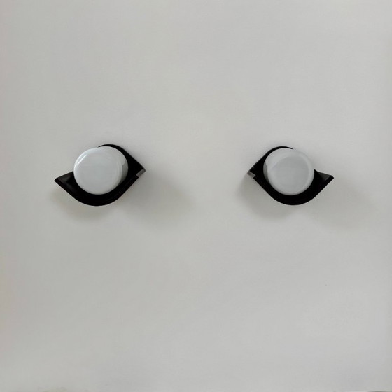 Image 1 of Coppia di applique vintage, Europhane, ABS e vetro opalino, Francia, 1980