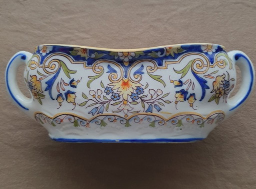 Desvres antica giardiniera - Fourmaintour Frères - dipinta a mano