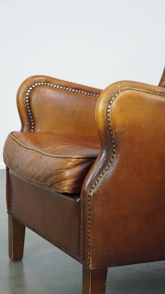 Image 1 of Fauteuil Gemaakt Van Schapenleer 