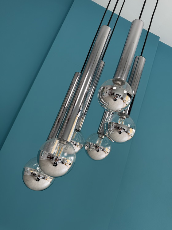 Image 1 of Hanglamp in ruimtetijdstijl van Motoko Ishii voor Staff, 170 cm, jaren 70.