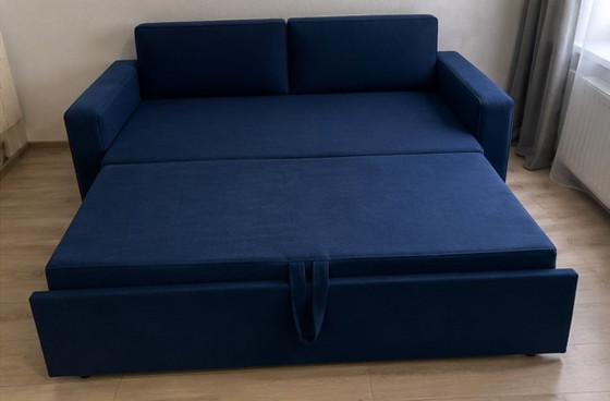 Un canapé bleu à vendre. Presque neuf! – Philips, Canapés convertibles, Metal, Textile (photo 5 of 5)