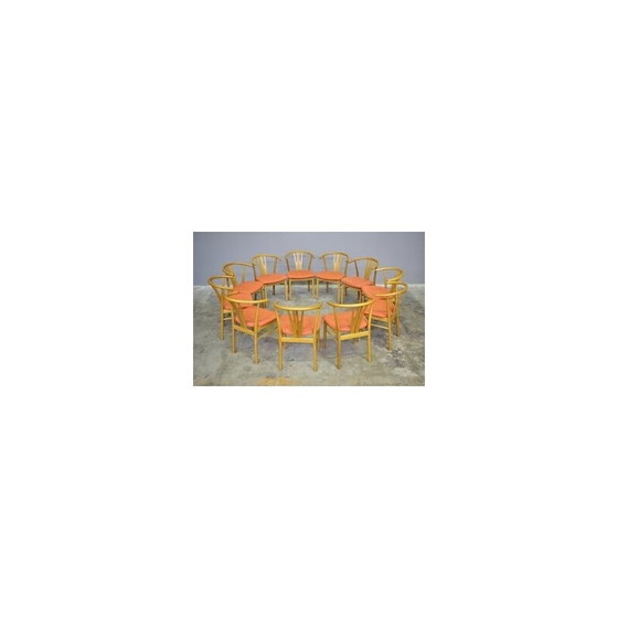 Image 1 of Set of 11 vintage oakwood and bentwood dining chairs, 1990s