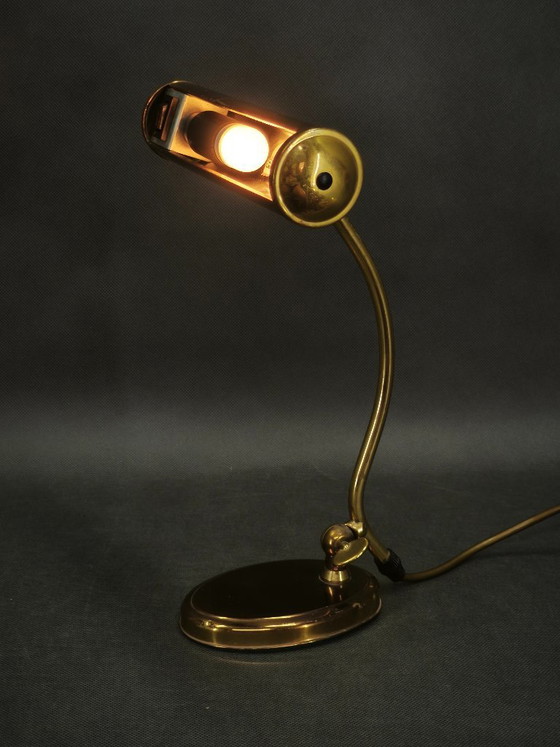 Verstellbare Messing-Schreibtischlampe, Deutschland, 1960er Jahre – Tischlampen, Brass (photo 12 of 12)