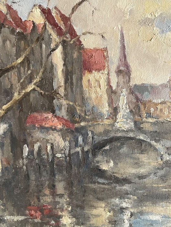 Image 1 of Olieverschilderij op linnen doek door Omer Lewille