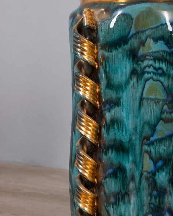Grande vaso in ceramica decorato, stile vintage anni '50, design italiano. – Vasi (photo 7 of 12)