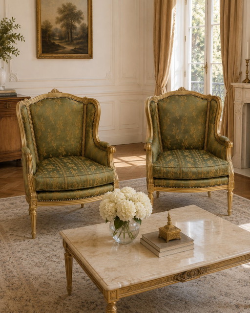 🪑 Superbe Ensemble de 4 Fauteuils Louis XV – Élégance et Authenticité Française Prix à l’Unité 200€ – Wood (photo 2 of 11)