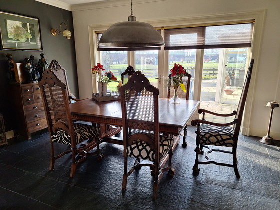 Image 1 of Antique table with 6 chairs in good condition