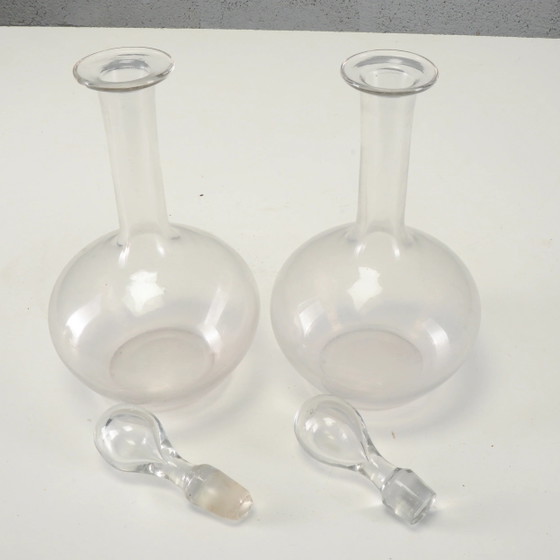 Pair of antique early 20th century glass table bottles – Glass & Decanter (photo 4 of 6)